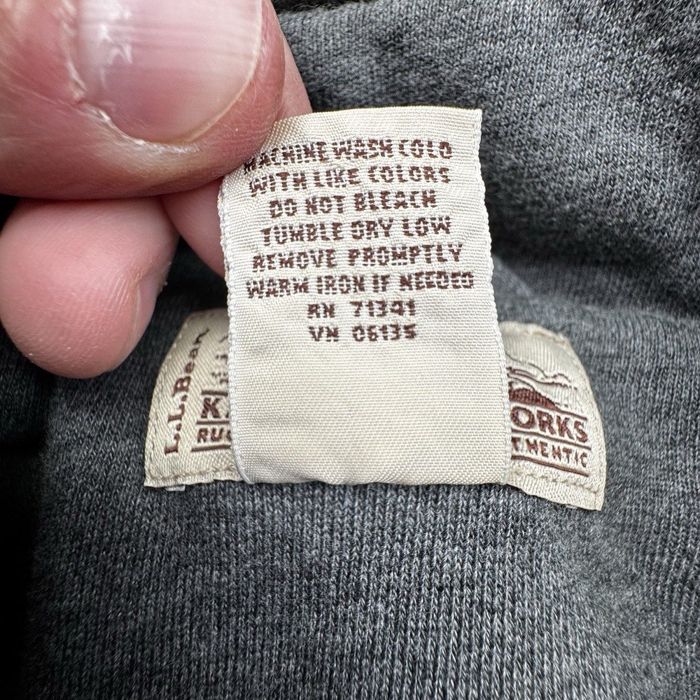 LL Bean Katahdin Iron‎ Works Mens Large Regular Sherpa Lined Grey Full Zip - Picture 5 of 16